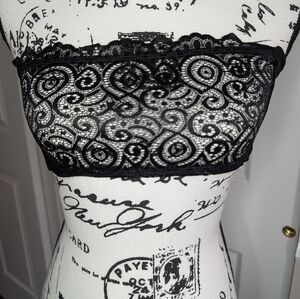 Free People Lace Bandeau Bralette in Black